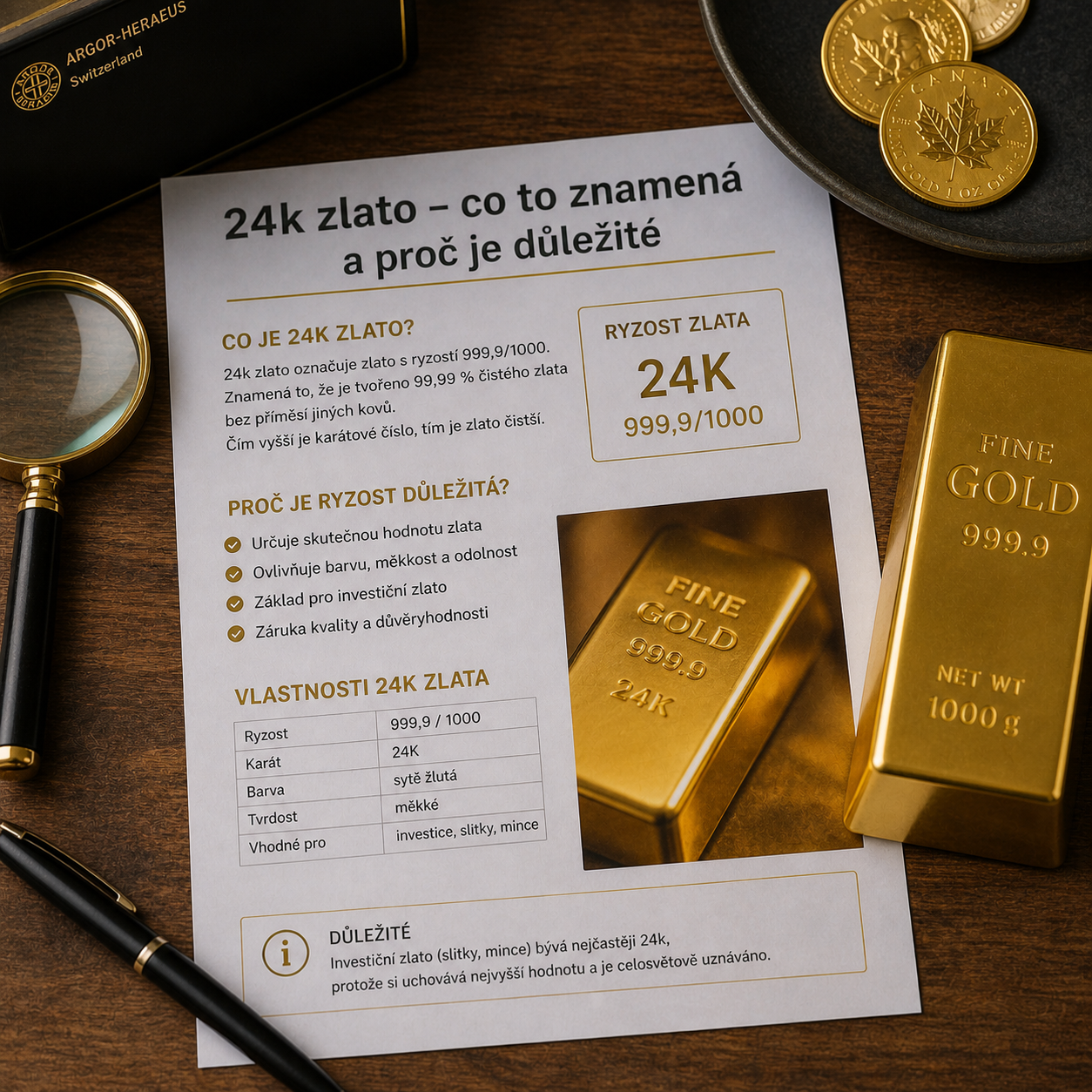 24k zlato – co to znamená a proč je důležité