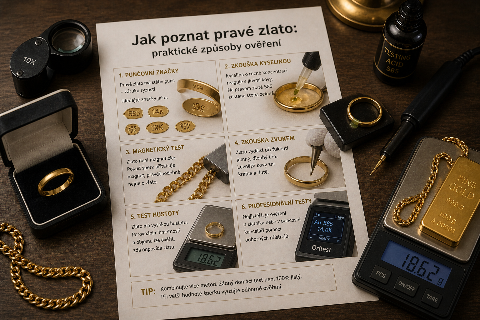 Jak poznat pravé zlato: praktické způsoby ověření