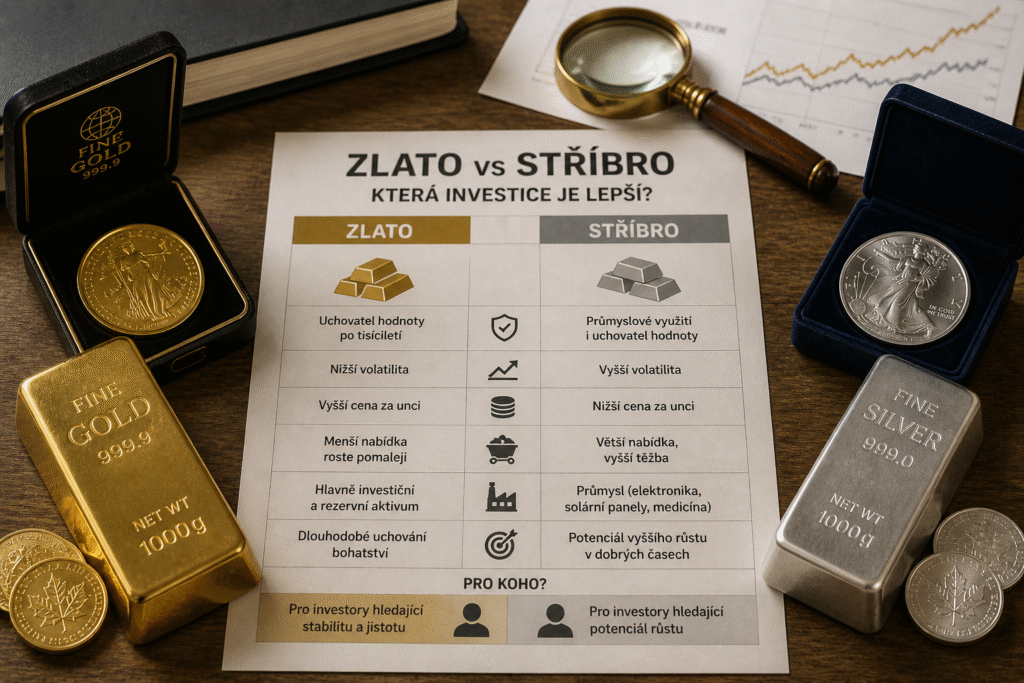 Zlato vs stříbro: která investice je lepší?